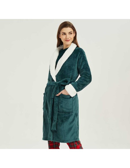 Vestaglia velluto sherpa bata-terciopelo-sherpa-mujer