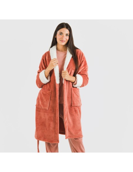 Vestaglia velluto sherpa bata-terciopelo-sherpa-mujer