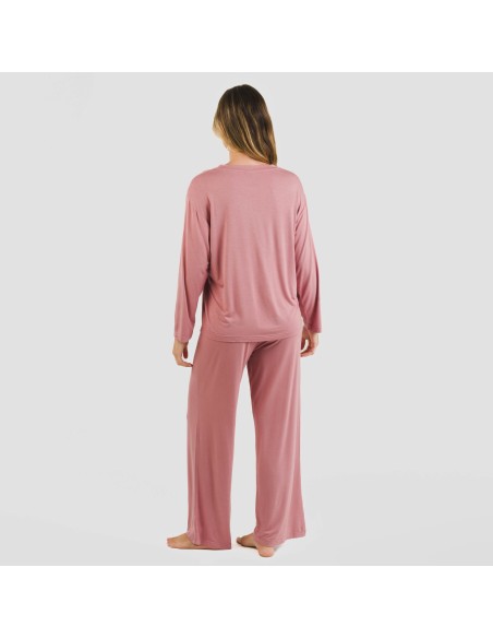 Pigiama lungo viscosa tinta unita pijama-largo-viscosa-mujer