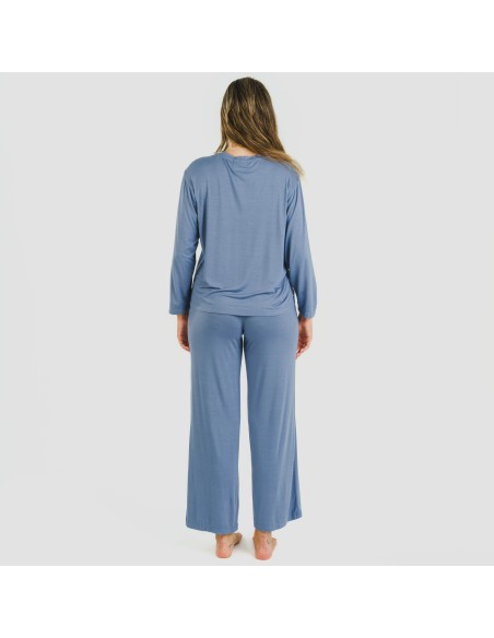 Pigiama lungo viscosa tinta unita pijama-largo-viscosa-mujer