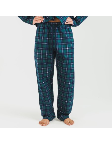 Pigiama flanella con colletto a bavero uomo Cuadro Ruz verde pijama-franela-con-solapa-hombre