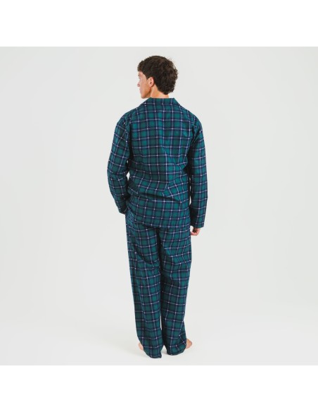 Pigiama flanella con colletto a bavero uomo Cuadro Ruz verde pijama-franela-con-solapa-hombre