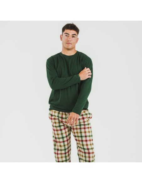 Pigiama uomo flanella Cuadro Delio verde pijama-franela