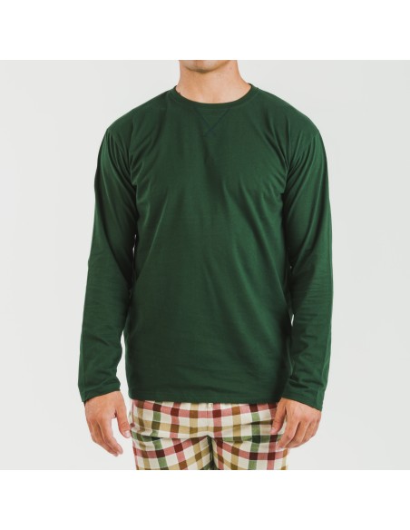 Pigiama uomo flanella Cuadro Delio verde pijama-franela