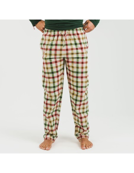 Pigiama uomo flanella Cuadro Delio verde pijama-franela