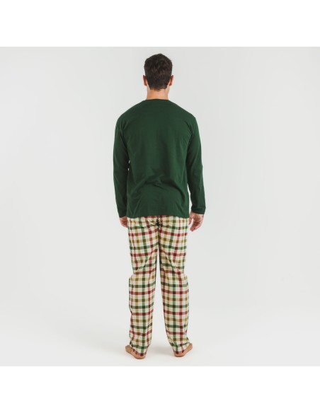 Pigiama uomo flanella Cuadro Delio verde pijama-franela