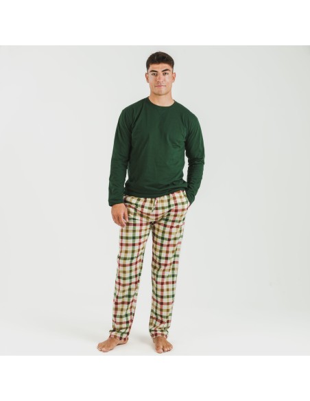 Pigiama uomo flanella Cuadro Delio verde pijama-franela