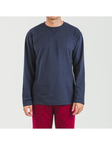 Pigiama uomo flanella Poppy blu pijama-franela