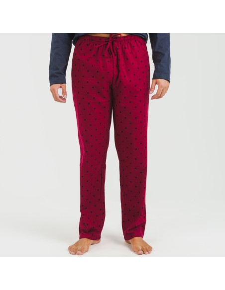 Pigiama uomo flanella Poppy blu pijama-franela