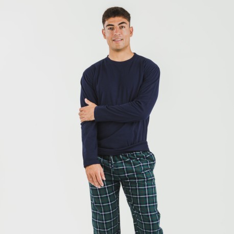 Pigiama uomo flanella Cuadro Ruz blu navy pijama-franela