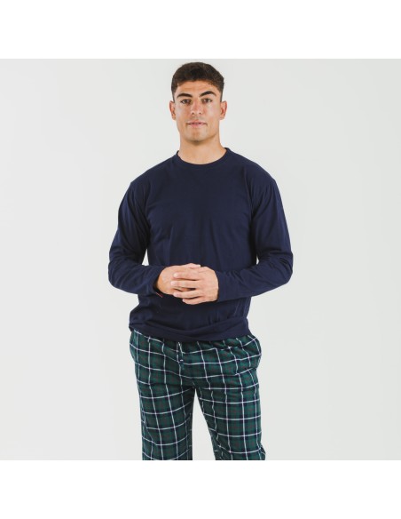 Pigiama uomo flanella Cuadro Ruz blu navy pijama-franela