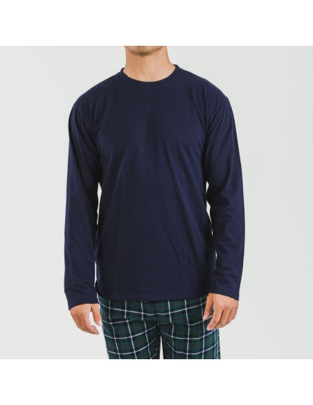 Pigiama uomo flanella Cuadro Ruz blu navy pijama-franela