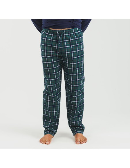 Pigiama uomo flanella Cuadro Ruz blu navy pijama-franela