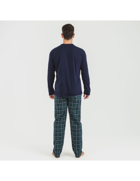 Pigiama uomo flanella Cuadro Ruz blu navy pijama-franela