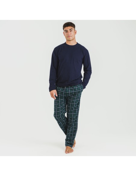 Pigiama uomo flanella Cuadro Ruz blu navy pijama-franela