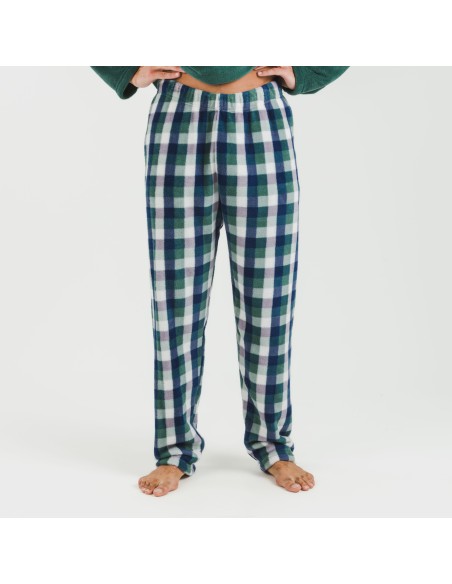 Pigiama pile coral uomo Cuadro Ferni verde pijama-coralina