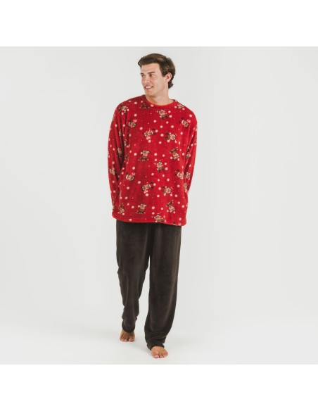 Pigiama pile coral uomo Rodolfo rosso pijama-coralina