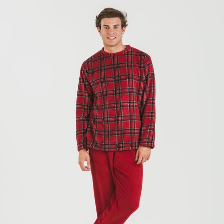 Pigiama pile coral uomo Nicolas rosso pijama-coralina