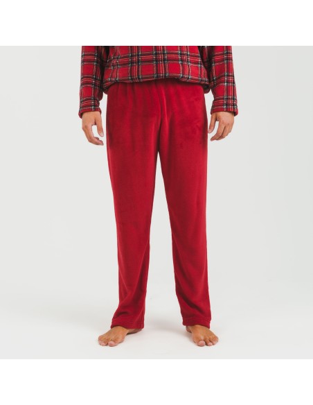 Pigiama pile coral uomo Nicolas rosso pijama-coralina