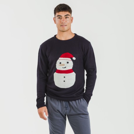 Maglione uomo Snowy blu navy jersey