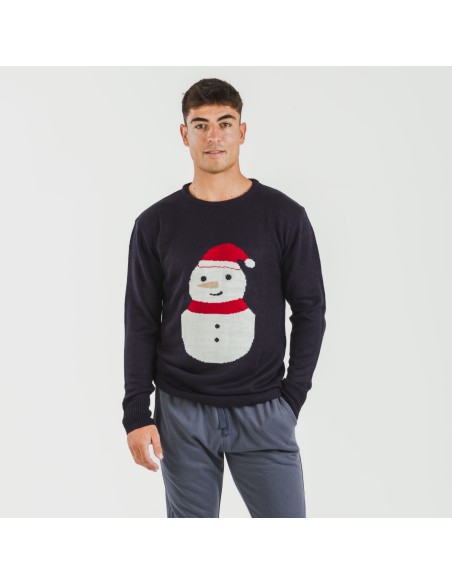 Maglione uomo Snowy blu navy jersey