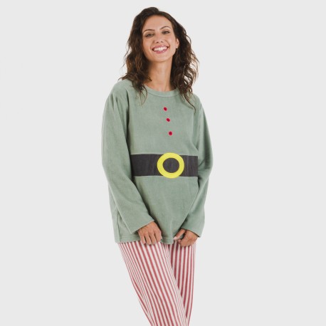 Pigiama pile polare Leto verde tiffany pijama-polar