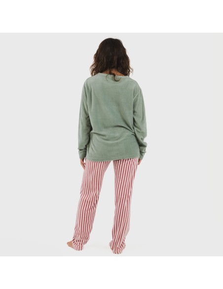 Pigiama pile polare Leto verde tiffany pijama-polar