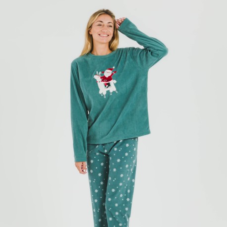 Pigiama pile polare Elf verde veronese pijama-polar