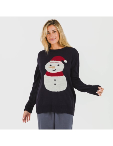 Maglione donna Snowy blu navy jersey