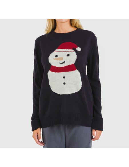 Maglione donna Snowy blu navy jersey