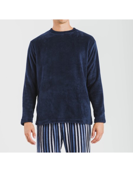 Pigiama pile coral uomo Raya Vinicius blu pijama-coralina