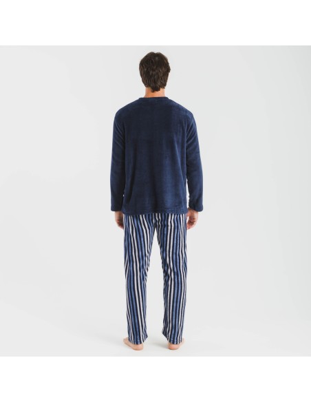 Pigiama pile coral uomo Raya Vinicius blu pijama-coralina