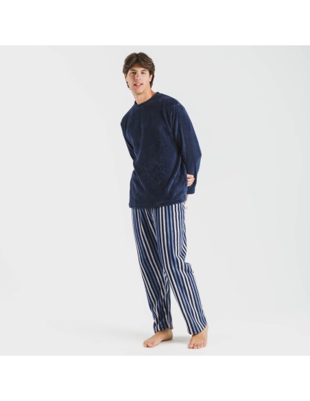 Pigiama pile coral uomo Raya Vinicius blu pijama-coralina