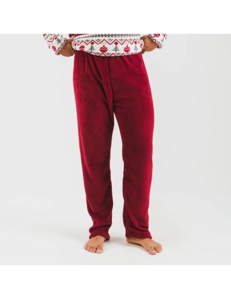 Pigiama pile coral uomo Joshie bordeaux pijama-coralina