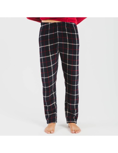 Pigiama pile coral uomo Cuadro Gaston bordeaux pijama-coralina