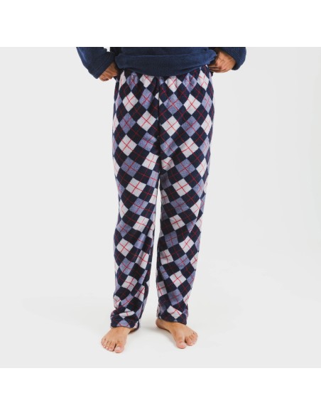 Pigiama pile coral uomo Darsikiriki blu pijama-coralina