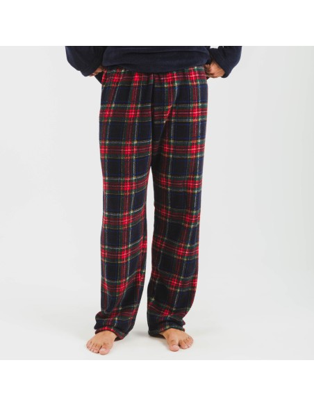 Pigiama pile coral uomo Cuadro Jairo blu navy pijama-coralina