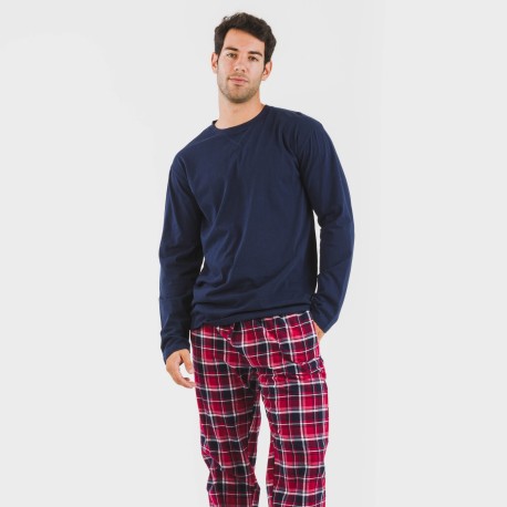 Pigiama uomo flanella Cocoro blu navy pijama-franela