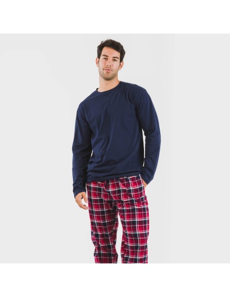 Pigiama uomo flanella Cocoro blu navy pijama-franela