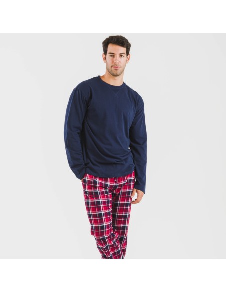 Pigiama uomo flanella Cocoro blu navy pijama-franela