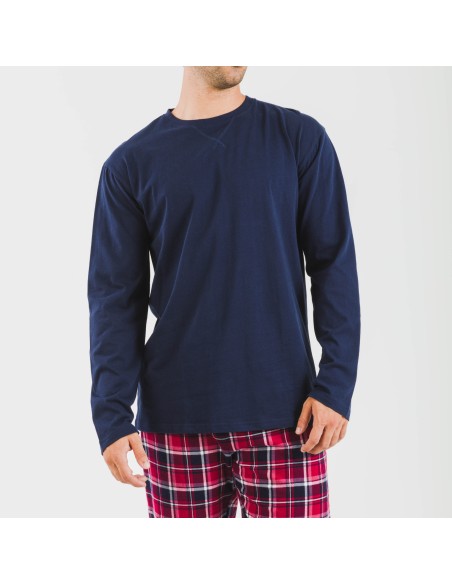 Pigiama uomo flanella Cocoro blu navy pijama-franela