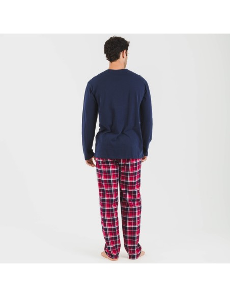 Pigiama uomo flanella Cocoro blu navy pijama-franela