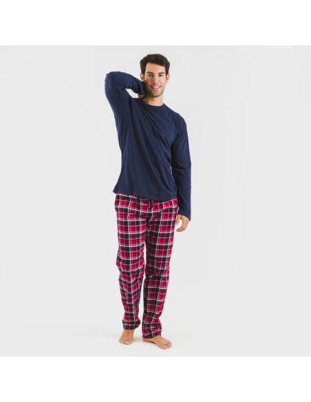 Pigiama uomo flanella Cocoro blu navy pijama-franela