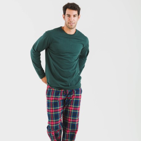 Pigiama uomo flanella Cuadro Jairo verde pijama-franela