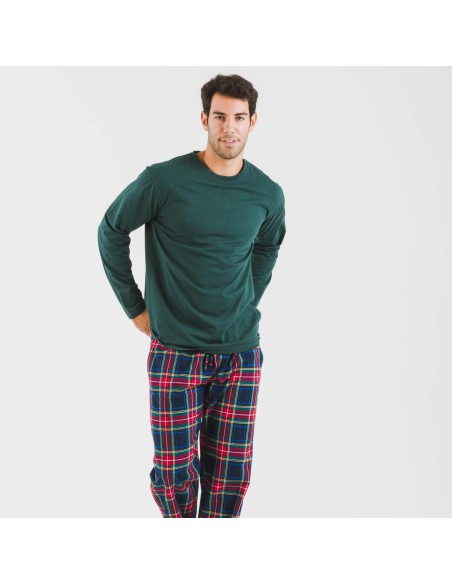 Pigiama uomo flanella Cuadro Jairo verde pijama-franela