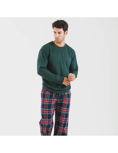 Pigiama uomo flanella Cuadro Jairo verde pijama-franela