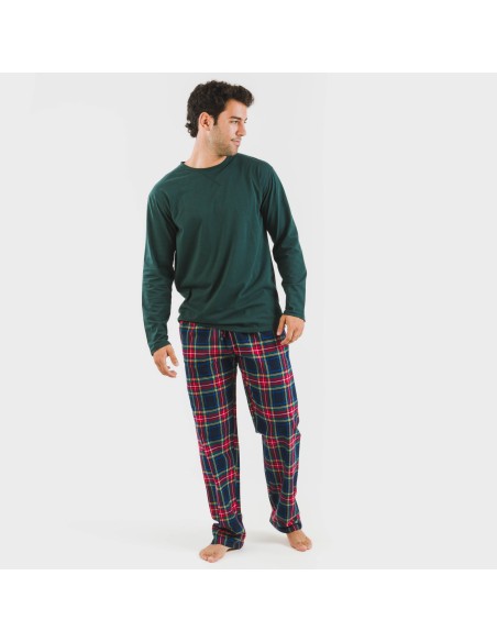 Pigiama uomo flanella Cuadro Jairo verde pijama-franela