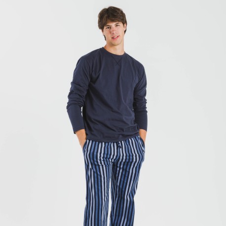 Pigiama uomo flanella Raya Vinicius blu pijama-franela