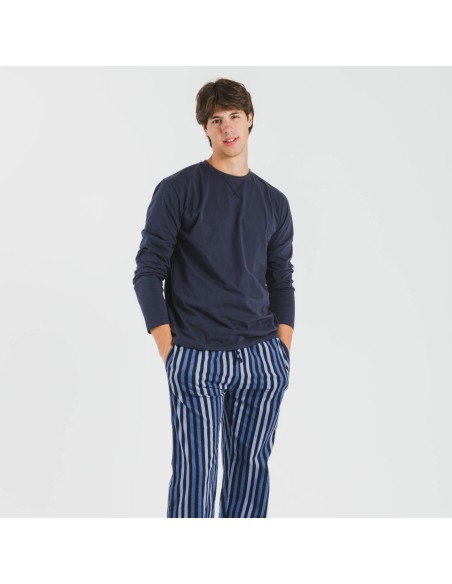 Pigiama uomo flanella Raya Vinicius blu pijama-franela