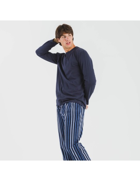 Pigiama uomo flanella Raya Vinicius blu pijama-franela